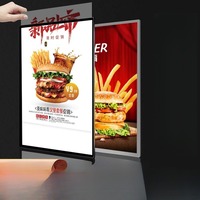 A1 A2 A3 A4 Boîte à lumière LED ultra-mince en verre trempé Cadre d'affiche de cinéma recto verso pour la maison ou la publicité d'entreprise Illuminé