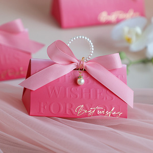 Boîte d'emballage en papier recyclé pliable de luxe personnalisée en forme de triangle avec fermeture à ruban pour cosmétiques, shampoing, mascara, bijoux, chaussures - Product Image 2