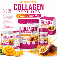 Aangepaste Collageen Peptide Poeder Drinkmix 5g Portie Gehydrolyseerd Collageen Supplement Enkelvoudige Portie Sachet OEM Fabrikant