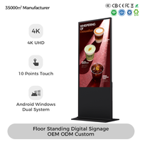 43 49 55 65 Inch Floor Standing Touchable Screen Touch Kiosk Digital Signage Vertical Advertising for Shopping Mall