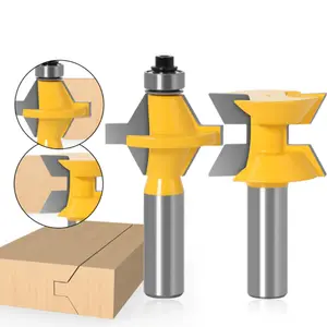 2 Cái 120 Độ Khóa Miter Finger Joint Router Bits Set 1/2 ''Shank Dao Phay Cho Gỗ Ván Ép MDF Công Cụ Chế Biến Gỗ