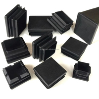 Embouts d'obturation en plastique carré noir pieds de chaise inserts de tuyau de tube bouchons bouchon 10x10mm 13x13mm 15x15mm 16x16mm - 50x50mm