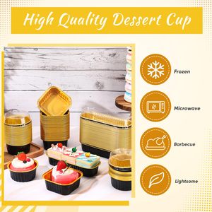 Eco Friendly 200ml Colorful Bake Tool Aluminum Disposable Cake Pan Aluminium <b>Foil</b> <b>Containers</b> Tray Loaf Pans with Lid - Product Image 3