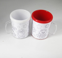 Kit de tasses à peindre pour enfants, personnalisable, en plastique, 8 oz, avec poignée, en gros