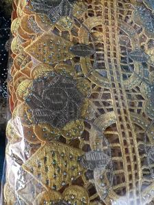 Bordado coche hueso encaje lentejuelas pestañas accesorios nupciales velo de boda muñeca decoración Material blanco - Product Image 3