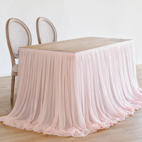Jupe de table en tulle ignifuge de qualité commerciale, résistante aux plis, pour mariages et événements