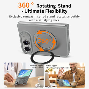Funda Rígida Magnética Mate de 900gf para <span class=keywords><strong>iPhone</strong></span> 18 Fold con Soporte Giratorio de 360° y Protección Contra Impactos, ODM OEM - Product Image 2