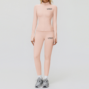 Set Lulu da <span class=keywords><strong>Donna</strong></span> di Alta Qualità, Morbido e Confortevole, Giacca a Maniche Lunghe per <span class=keywords><strong>Allenamento</strong></span> in <span class=keywords><strong>Palestra</strong></span> e Leggings da Yoga - Product Image 3