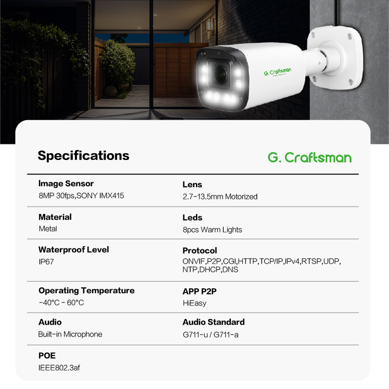 GR-B1VW-M8S 4K 8MP Full Color Camera with CCTV IP Security NVR Support Cross-line,Electronic Fence,People Counting,Human Detect · image 2