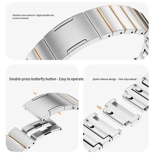 Bracelet de remplacement Win-Win en acier inoxydable réglable et étanche pour montres <span class=keywords><strong>Huawei</strong></span> Watch GT5 GT6 - Product Image 5