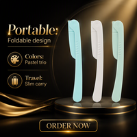 Tondeuse à sourcils pliable en acier inoxydable, rasoir de précision pour le modelage des poils du visage, pour femmes et hommes