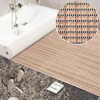 Factorydirect ANRO Home Bath Mat Soft Foam Mat Bath and Shower Rug Non-Slip Runner Plain Striped Faux Beige 100x65cm