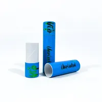 Emballage de tube cosmétique en papier kraft écologique imprimé sur mesure, impression quadricolore, estampage à chaud pour baume à lèvres, déodorant solide
