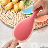 Grandes cuillères en silicone, ustensiles de cuisine ménagers 6 couleurs, cuillères et spatules antiadhésives pour cuiseur à riz