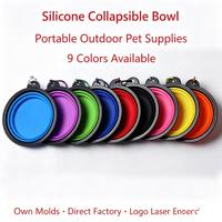 Bol pliable en silicone pratique pour chien, grand ou petit, bac d'alimentation extérieur pour chat ou chien, accessoires pour animaux de compagnie pour bébés et enfants