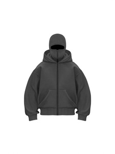 Nuovo inverno Oversize Custom Logo autunno cerniera Ninja maschera con cappuccio doppio cappello in solido passamontagna cappello uomo donna nuova felpa con cappuccio - Product Image 5
