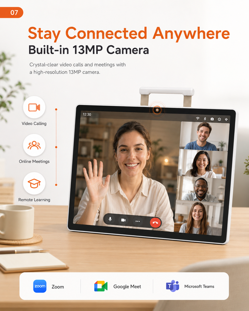 23.8inch 1080p Portable TV Android 14 OS 8G +128GB Storage Touch Screen 13MP Camera Built-in Battery