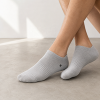 Chaussettes de sport basses en maille respirante avec logo personnalisé, soutien de la voûte plantaire, pour hommes et femmes, course à pied et gym