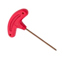 Obeng Torx Gagang Plastik Bentuk T Warna Merah Finishing Rata untuk Industri DIY OEM Multi-Ukuran T6-T30