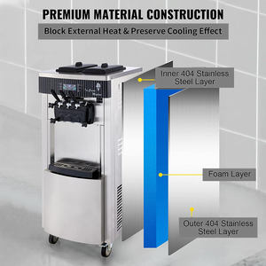 Máquina <span class=keywords><strong>de</strong></span> Helados Comercial con Certificación CE, <span class=keywords><strong>de</strong></span> Piso, Gran Producción 20-28L/H, 3 Sabores, Acero Inoxidable, Certificación Energy Star - Product Image 5