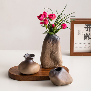 Mini petits vases à fleurs en <span class=keywords><strong>poterie</strong></span> traditionnel Zen Wabi Sabi japonais <span class=keywords><strong>Ikebana</strong></span> Vase en céramique de Style rétro - Product Image 2