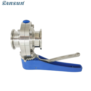 3インチ三クローバーバタフライバルブ,衛生ステンレス鋼SS304 SS316Lプラスチックグリッパーハンドル付き - Product Image 4