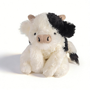 Peluche Morbido a Forma di Mucca da 34 cm, Giocattolo Imbottito con Imbottitura in Poliestere e Cotone PP, Regalo per Bambini - Product Image 1