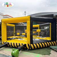 Jeu d'obstacles gonflable commercial Wipeout, jeu de barres rotatives électriques pour la location d'événements de carnaval en extérieur