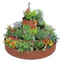 Jardinière de luxe en acier Corten de grande taille, résistante aux intempéries, jardinière surélevée moderne en forme d'anneau d'arbre pour jardin extérieur