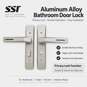 Juego de Cerradura para Puerta de Baño de Aluminio SSR, Control Táctil, Diseño Moderno, Fácil Instalación, Sin Llave, Tamaño 110 mm, Uso en Hoteles y Villas - Product Image 1
