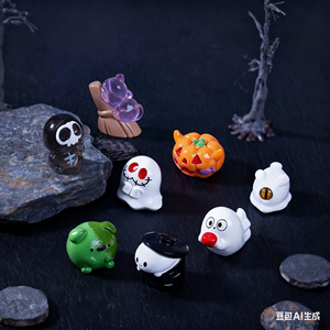 ภูมิทัศน์ขนาดเล็กแบบ DIY ของตกแต่งฮาโลวีนรูปปั้นผีฟักทองรูปสัตว์เรืองแสงโครงกระดูกขนาดเล็ก - Product Image 3