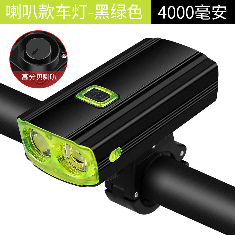 ไฟหน้า 581 (ดำ/เขียว), 4000mAh, พร้อมแตร