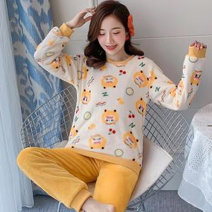 أطقم بيجامات نسائية شتوية من الفلانيل بتصميم كرتوني سميك ودافئ، ملابس نوم لطيفة للنساء على شكل حيوانات - Product Image 3