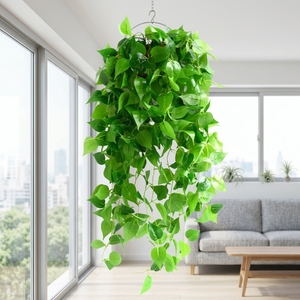 Plantes artificielles en gros sur mesure, rotin d'usine, mur végétal DIY, toile de fond pour photographie intérieure, plantes suspendues de simulation - Product Image 1