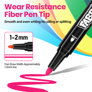 Pennarelli <span class=keywords><strong>per</strong></span> <span class=keywords><strong>Tessuti</strong></span> all'Ingrosso, 12 Pezzi, Lavabili, Asciugatura Rapida, Resistenti allo Sbiadimento, Permanenti su Cotone, Produttore di Penne Permanenti - Product Image 3