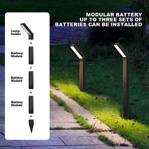 Lámpara solar rectangular moderna para exteriores, impermeable, para jardín, patio, casa, villa, paisaje. - Product Image 5