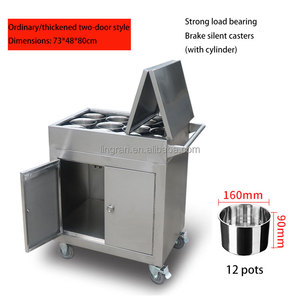 Chariot d'assaisonnement de table mobile en acier inoxydable Lyroe avec roues pour cuisine <span class=keywords><strong>restaurant</strong></span> - Product Image 3