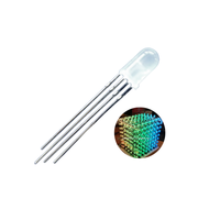 Diode LED RVB diffuse multicolore adressable WS2818 de 5 mm à trou traversant, avec pilote intégré 5V et angle de vision de 30 degrés pour la vente en gros