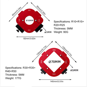 4 in 1 Aluminum <strong>Cutting</strong> Fillet <strong>Template</strong> R30-R50 Board Radius Arc Angle Positioning Measure Round Corner Jig - Product Image 4