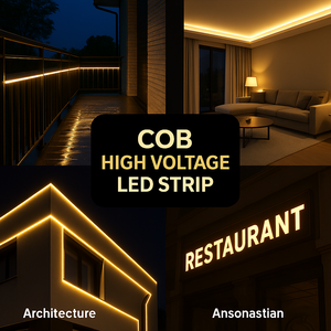 Striscia LED AC 110V 220V ad Alta Tensione IP67 Impermeabile, Nastro Luminoso COB Flessibile Plug and Play per Esterni e Profili di Edifici - Product Image 5