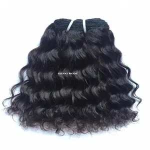 Großhandel Top Qualität Indische Jungfrau Double Drawn Body Wave Echthaar Bündel Rohes glattes lockiges Tempel haar