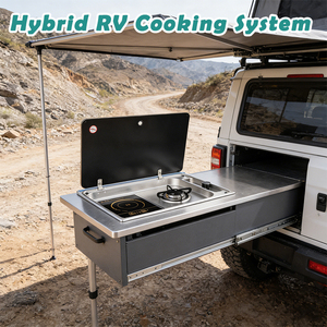 JDA Vente en gros Brûleur à gaz encastré en acier inoxydable 304 et table de cuisson à induction pour camping-car, caravane, camping-car, bateau - Product Image 4