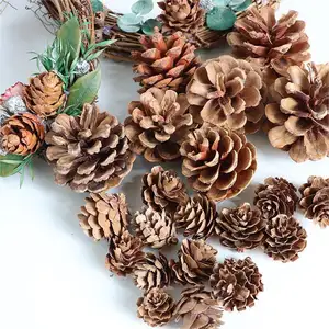 Festival appeso in legno di ghianda Pinecone naturale di legno A stelo ornamento di natale albero Mini pigne essiccate naturali