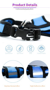 Gilet en maille de base respirant et anti-étouffement pour chien toute saison Contrôle facile Poitrine légère Laisse pour animal de compagnie Harnais Ensemble de laisse Polyester - Product Image 4