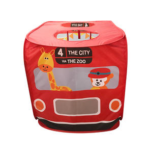 Tente de jeu pop-up rouge pour enfants, voiture de zoo, pour intérieur et extérieur, maisonnette pour bébé - Grande Vente - Product Image 2
