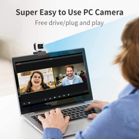 Kamera Web 2K 2024 untuk Streaming Langsung Video Youtube, Webcam Full HD dengan Mikrofon dan Speaker