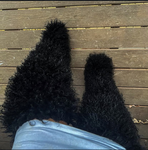 Faux Mongolian Over-the-Knee Peep Toe Flannel <b>Boots</b> Winter New Non-slip Warm Snow Womens <b>Boots</b> - Product Image 3