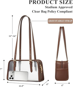 Sac fourre-tout transparent BSCI pour événements sportifs, sac à main transparent en PVC pour femme avec fermeture éclair antivol pour la salle de sport, les concerts et les sports - Product Image 2