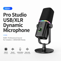 Microphone dynamique professionnel KD8Y Studio USB/XLR pour podcast, jeux, streaming en direct, chant