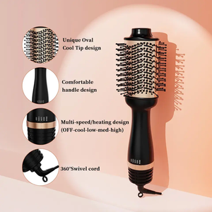 4 en 1 Fabricant de lissage en une étape Styler Salon Céramique <span class=keywords><strong>Brosse</strong></span> à cheveux <span class=keywords><strong>rotative</strong></span> <span class=keywords><strong>Brosse</strong></span> à air chaud - Product Image 4
